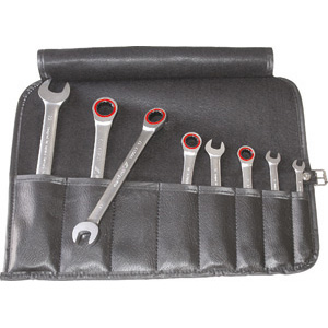 879FD - COMBINED FIXED AND RATCHET WRENCHES IN SET - Orig. Gedore red